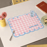 tapis table carreaux vichy vert clair bleu clair rose moderne adhésif decoratif blanc absorbant'eau