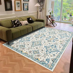 tapis floral orné vert beige bleu classique vintage antidérapant extérieur salon chambre prière
