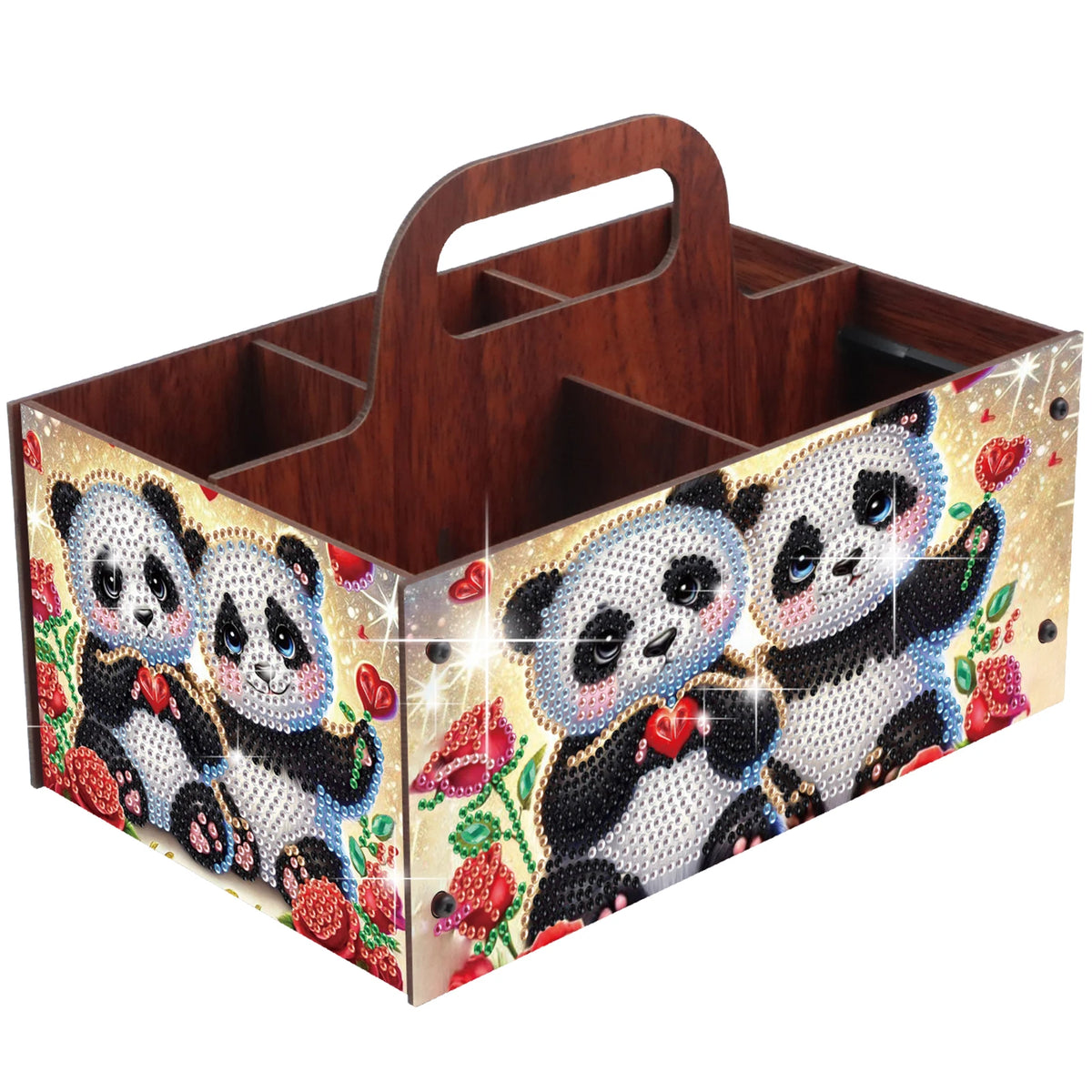 boîtes rangement multicolores imprimées florales animaux oiseaux moderne poignées bois