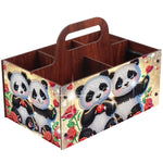 boîtes rangement multicolores imprimées florales animaux oiseaux moderne poignées bois