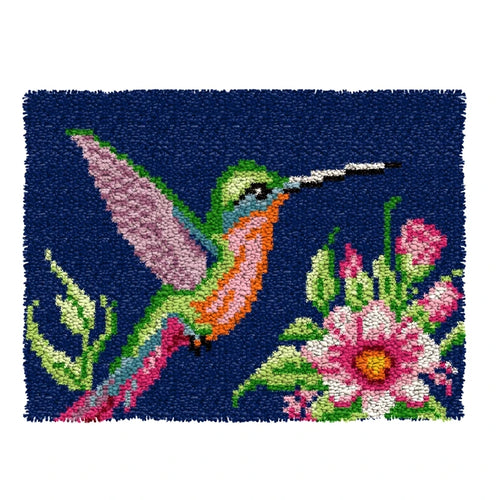 kit fabrication tapis crochet diy motif dessin animé multicolore décoratif artisanal