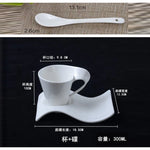 tasse blanc porcelaine moderne respectueux environnement 130ml 200ml 300ml 90ml cuillère dorée gâteau