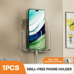 support mural smartphone transparent moderne adhésif charge double rangement chambre salle bain