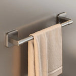porte serviettes mural adhésif gris lisse moderne salle bain barre 30cm 40cm 50cm papier