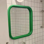 miroir moderne portable vert blanc acier inoxydable carré fixation murale salle bains maquillage decoration