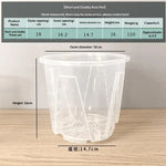 pots orchidées transparents ventilation air circulation 18cm short fat