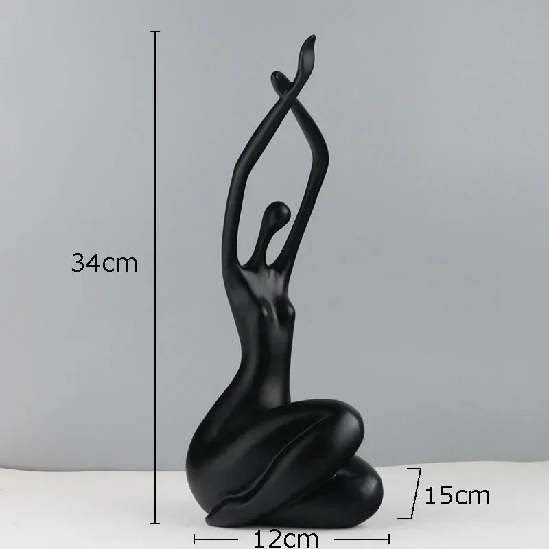 sculpture abstraite résine noire blanche rouge moderne minimaliste decoration art ornement finition autre