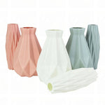 vases modernes vert pastel blanc rose texture géométrique minimaliste