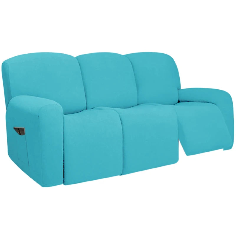 housse canapé inclinable fauteuil polyester lavable moderne élastique gris foncé doux poche rangement summer