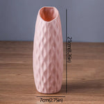 vase decoratif moderne bleu clair blanc rose texturé minimaliste table fleurs artificielles