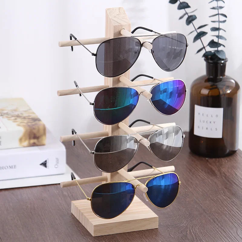présentoir bois rangement lunettes soleil violet gris noir classique respectueux environnement