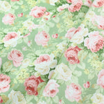tissu coton imprimé fleurs roses carreaux vert bleu vintage romantique bricolage patchwork coussins rideaux