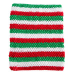 serviette crochet fait main motif rayures horizontales artisanale décoration maison enfant