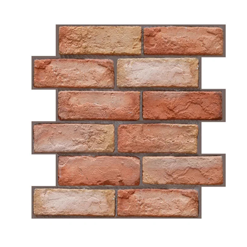 décoration murale moderne stickers 3d brique rouge brun beige gris imperméable anti poussière