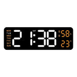 horloge numérique murale LED noir blanc température humidité semaine USB rechargeable moderne