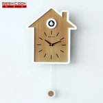 horloge murale moderne bois naturel cadre blanc aiguille quartz pendule adhésif salon deco simple