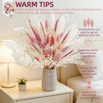 bouquet plumes graminées fleurs séchées blanc rose boho décoration intérieure anniversaire mariage