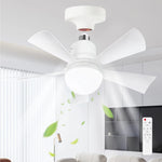 ventilateur moderne blanc lampe e27 télécommande led variable cuisine chambre
