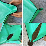 tapis jardinage pliable réutilisable doublure panier pe vert turquoise noir blanc utilitaire texture points