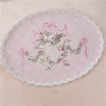 Détail dentelle set de table vintage rose
