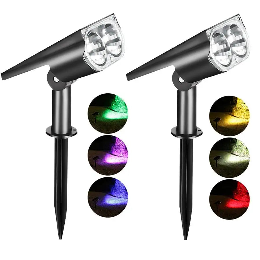projecteur solaire led étanche ip65 moderne réglable sol mur noir vert violet rose jaune