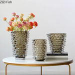 vase verre transparent motifs géométriques moderne décoration pot fleur hydroponie