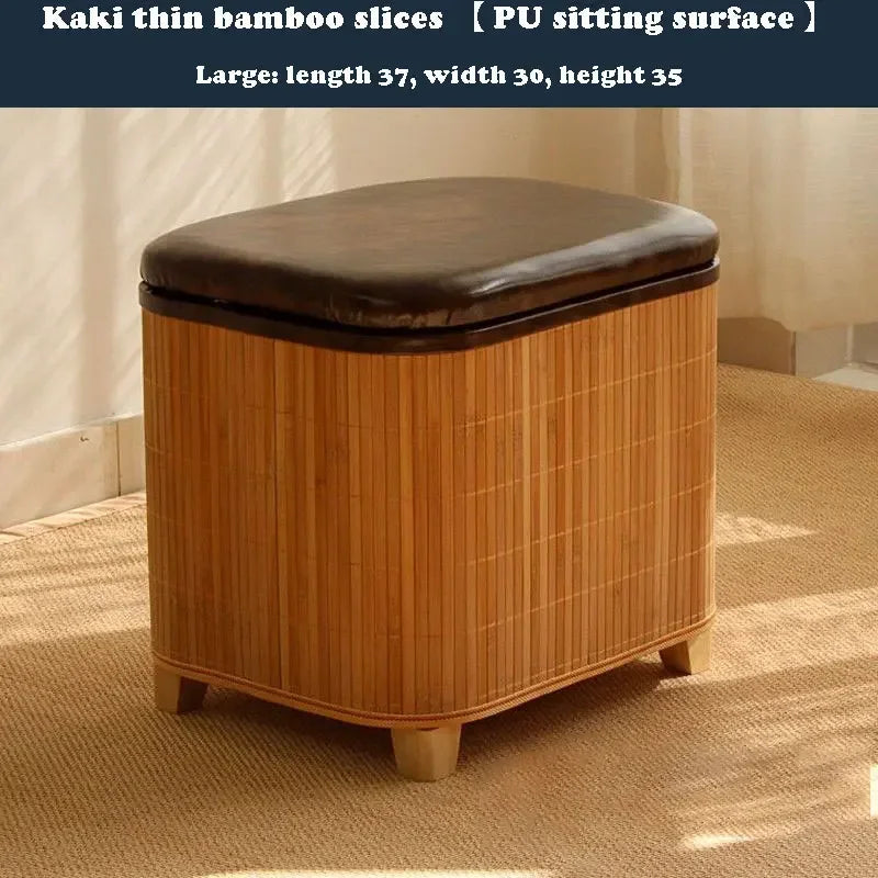tabouret rangement bois moderne boîte storage couleur brun beige vert blanc