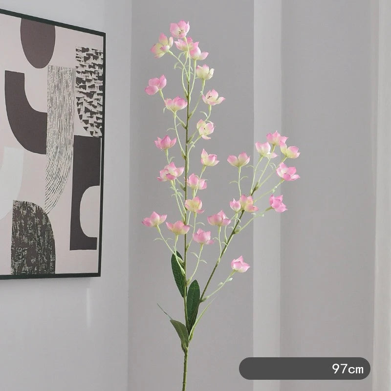 bouquet artificiel rose blanc décoration intérieure moderne minimaliste 97cm feuilles fleurs