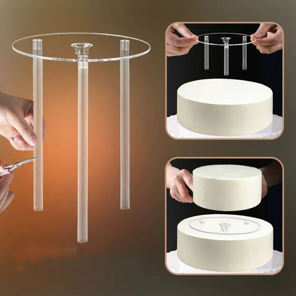 support gâteau transparent clips moderne stand plastique sans motif paille spacings rond