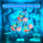 projecteur led extérieur effet eau dynamique poissons koi lotus logo décoration jardin piscine dynamique