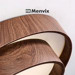 lampe led bois moderne minimaliste marron clair doré veineux lumières télécommande adjustable