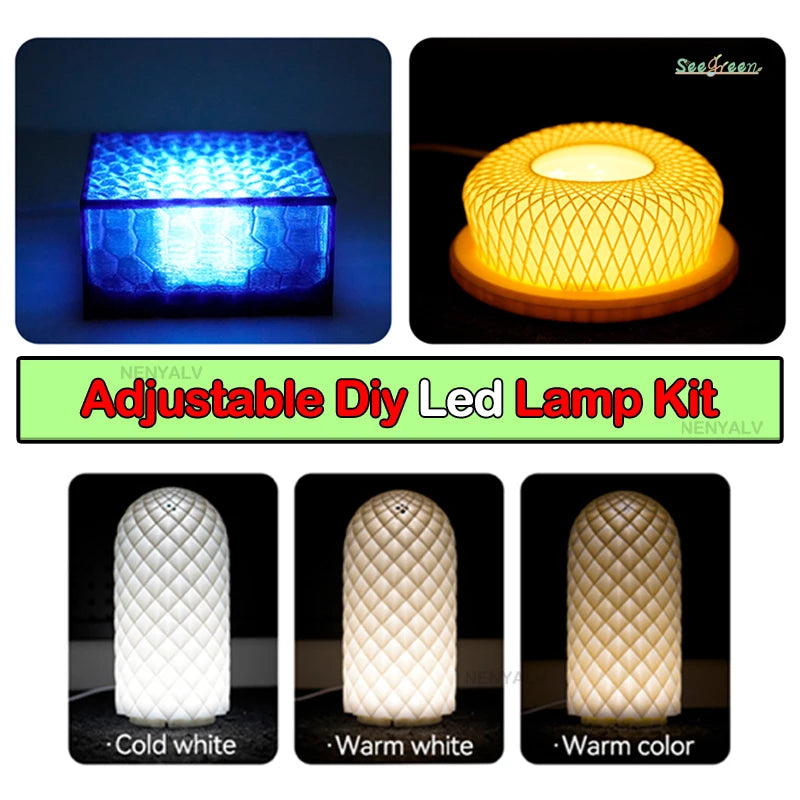 kit lampe led diy ajustable aluminium usb télécommande couleur réseau mailles adhésif blanc chaud