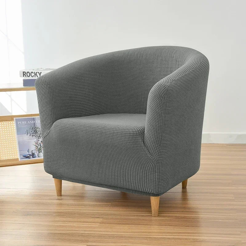 housse fauteuil moderne carreaux gris blanc élastique décorative salon salon maison intérieur