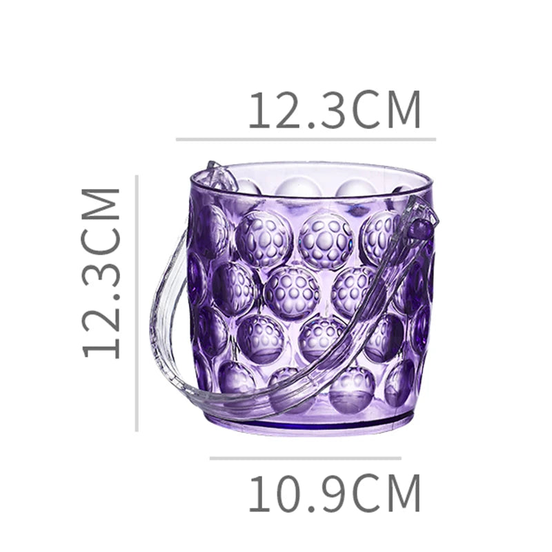 seau glace transparent moderne élégant bleu violet noir diamant acrylique poignée glaçons