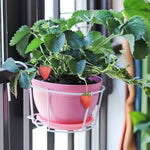 support fleurs suspendu noir blanc grille circulaire minimaliste crochets fixations pots fleurs métalextérieurintérieur