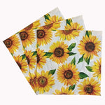 serviettes papier décoratives tournesols jaune vert blanc festives champêtres 16.5cm 33cm