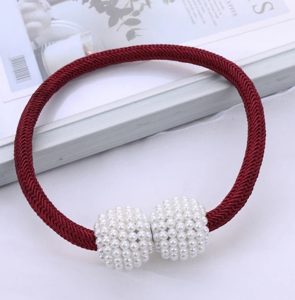 boucles rideau magnétiques décoratives moderne gris blanc tissu texturé accessoires rideaux élégants clips suspension