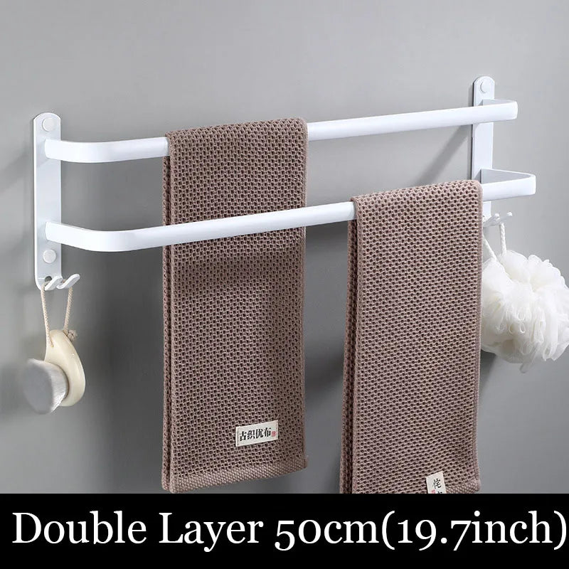 porte serviettes mural blanc moderne aluminium laqué clips trois étages salle bain