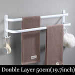 porte serviettes mural blanc moderne aluminium laqué clips trois étages salle bain