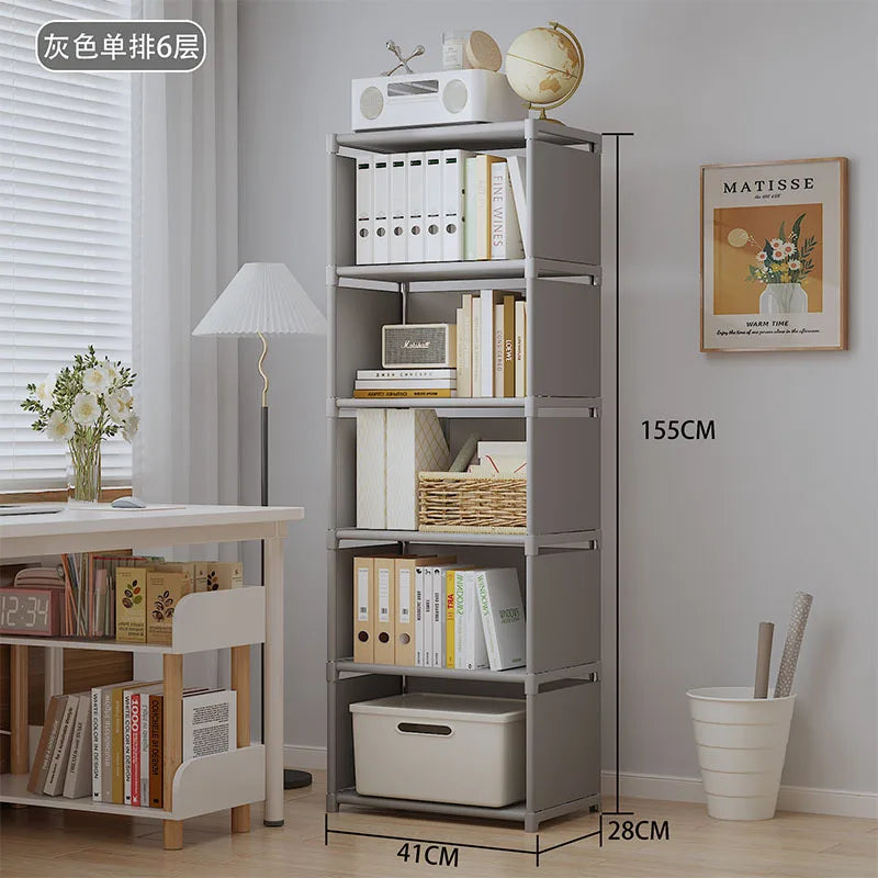 étagère modulaire multi niveaux assemblage facile moderne blanche gris boîtes rangement paniers osier fonctionnelle