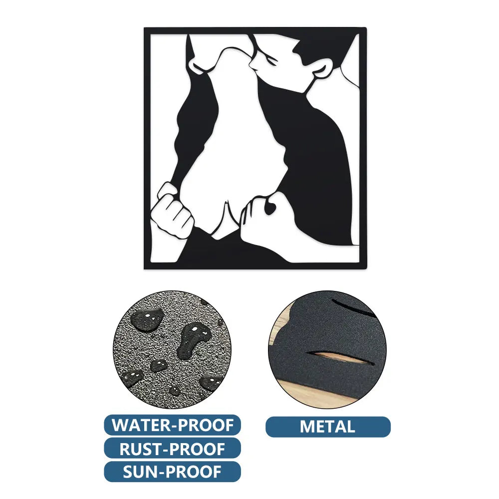 tableau mural moderne minimaliste silhouette couple abstrait noir blanc déco intérieur erotique chambre salon