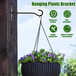 supports plantes suspendus crochets muraux noirs métal lisse aspect mat décoratif rustique industriel fixation