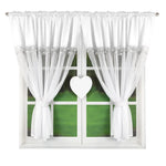 rideau moderne élégant polyester translucide motif rayures beige blanc salon