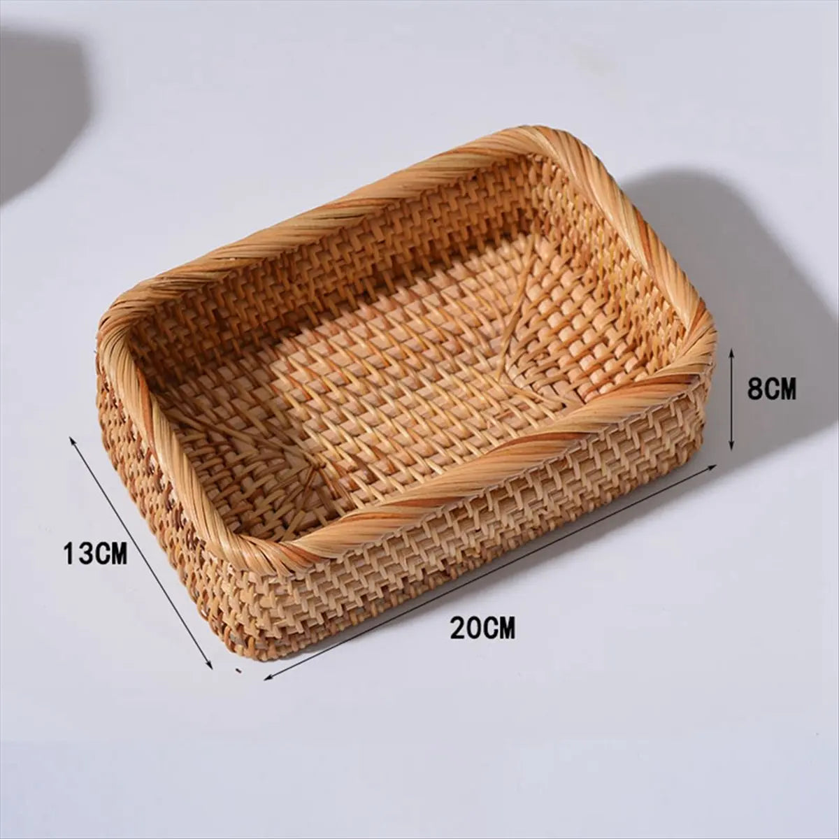 panier tressé main marron clair rustique rangement fruits thé cosmétiques kitchenware maison