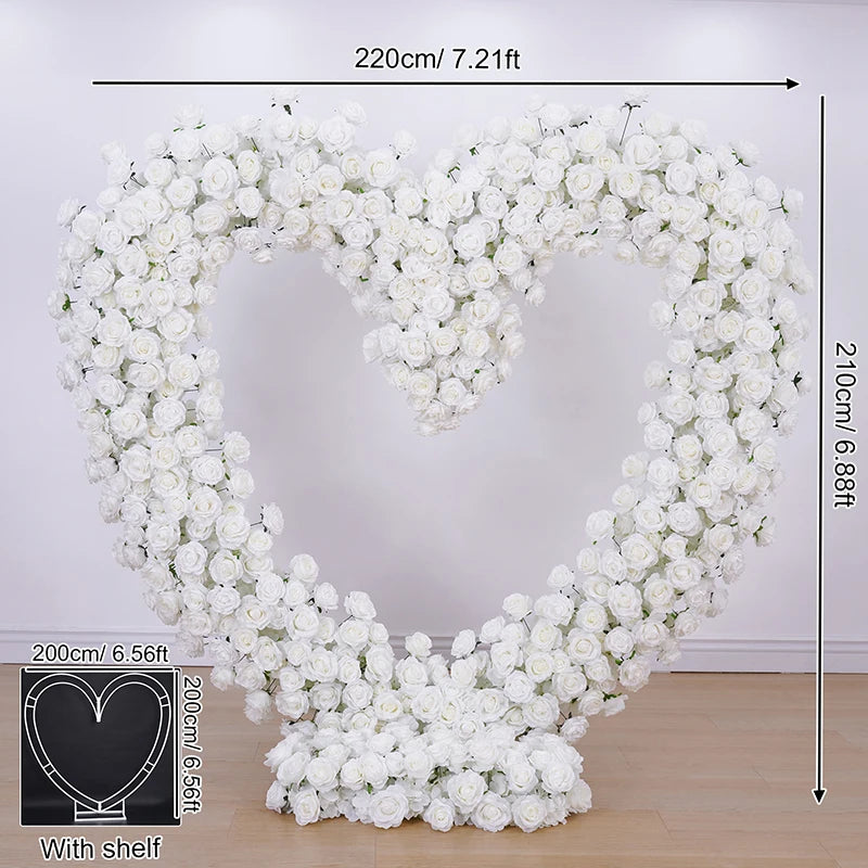 arche decorative coeur roses rouges blanches evenements anniversaires fete mariage deco romantique lettres lumineuses
