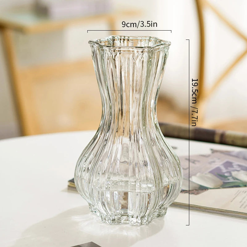 vases verre transparent diamant rose bleu gris vert moderne