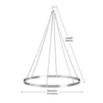 suspension rideau kit argenté moderne 14 chaînes 30cm diamètre 24 pouces
