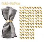 anneaux serviettes or lisses modernes fourchettes cuillères garnitures tables différentes couleurs mariage banquet