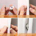 aimants magnétiques argentés modernes boutons rideaux sans clou détachables métal alliage aluminium accessoire