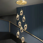 suspension lumineuse or noir ovale géométrique contemporain élégant 249 2000 lumens métal certification ul